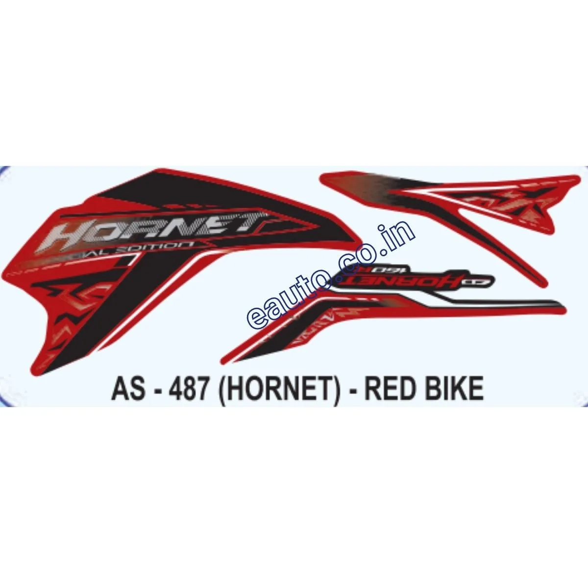 Graphics Sticker Set for Honda Hornet | Red Vehicle | Both Sides