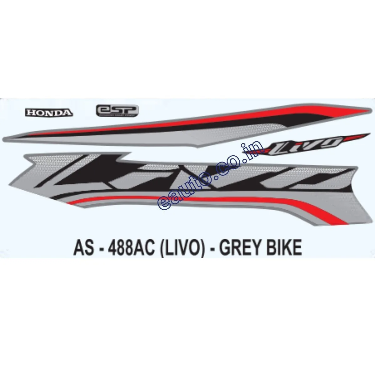 Graphics Sticker Set for Honda Livo | Grey Vehicle | Both Sides