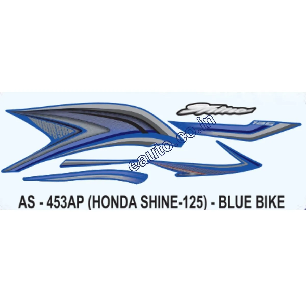Graphics Sticker Set for Honda Shine 125 | Blue Vehicle | Both Sides