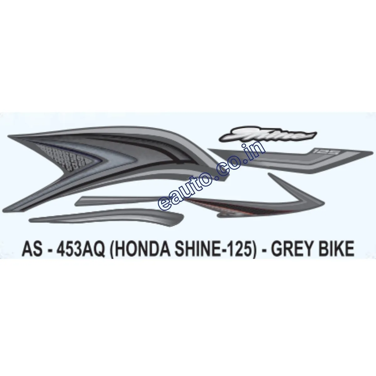 Graphics Sticker Set for Honda Shine 125 | Grey Vehicle | Both Sides