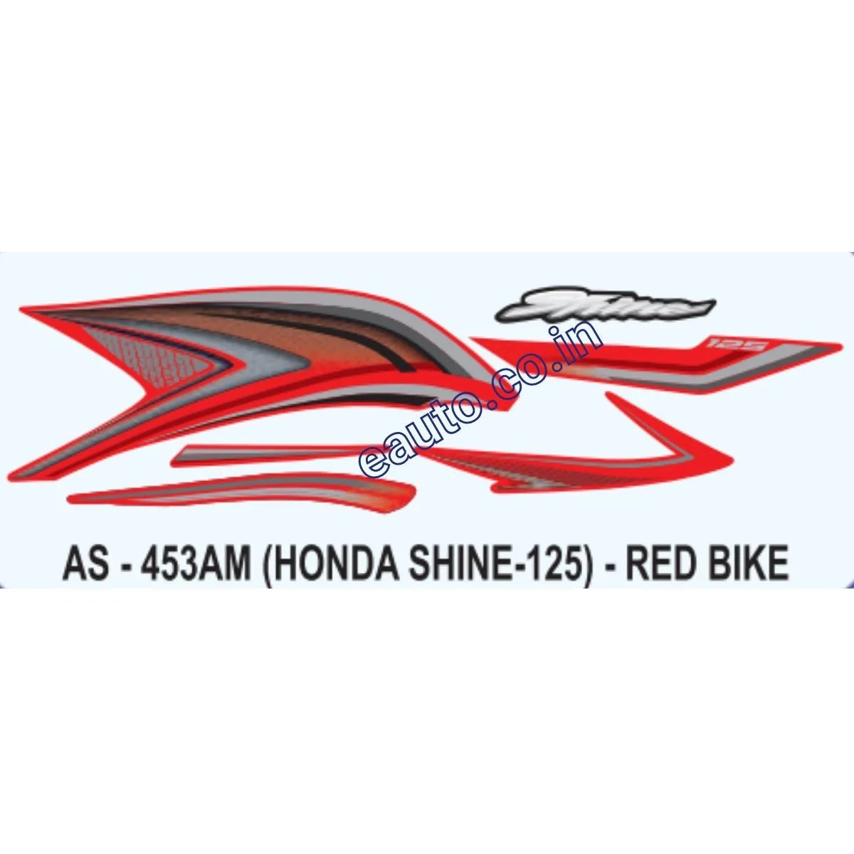 Graphics Sticker Set for Honda Shine 125 | Red Vehicle | Both Sides