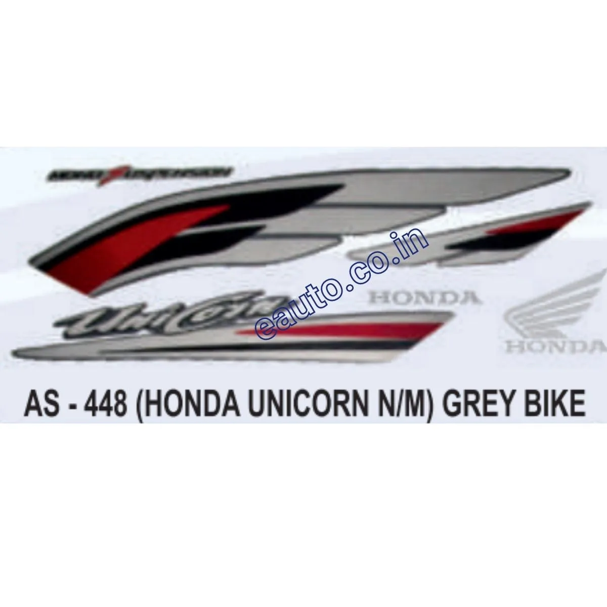 Graphics Sticker Set for Honda Unicorn | New Model | Grey Vehicle | Both Sides