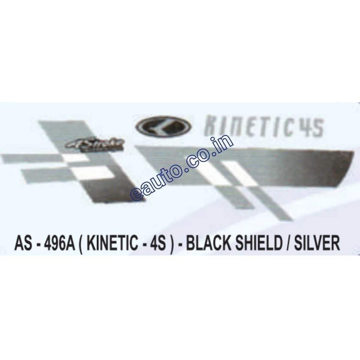 Graphics Sticker Set for Kinetic 4S | Black & Silver Vehicle | Both Sides