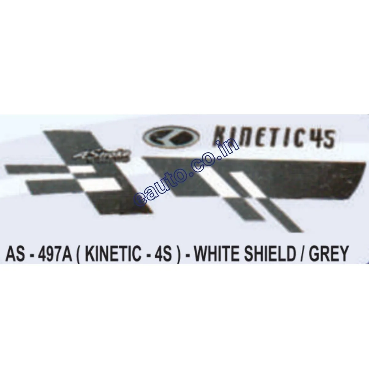 Graphics Sticker Set for Kinetic 4S | White & Grey Vehicle | Both Sides
