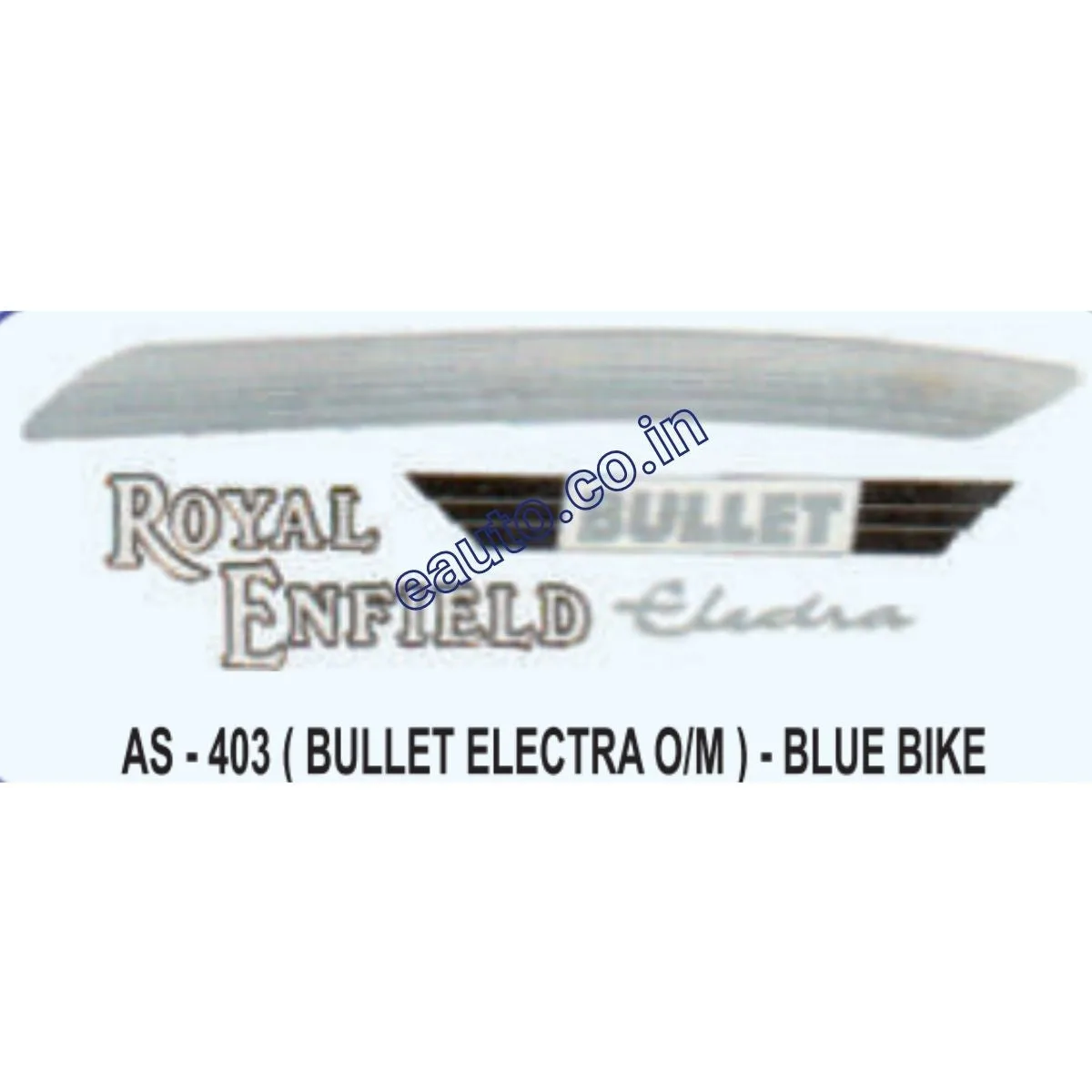 Graphics Sticker Set for Royal Enfield Bullet Electra | Old Model | Blue Vehicle | Both Sides