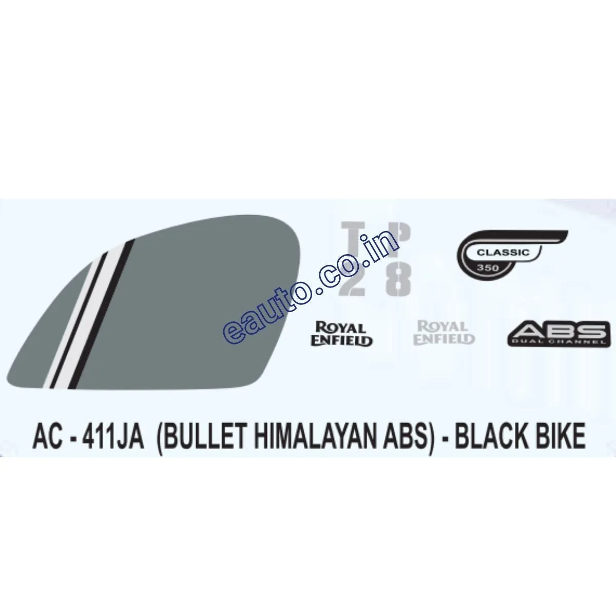Graphics Sticker Set for Royal Enfield Bullet Himalayan | ABS | Black Vehicle | Both Sides