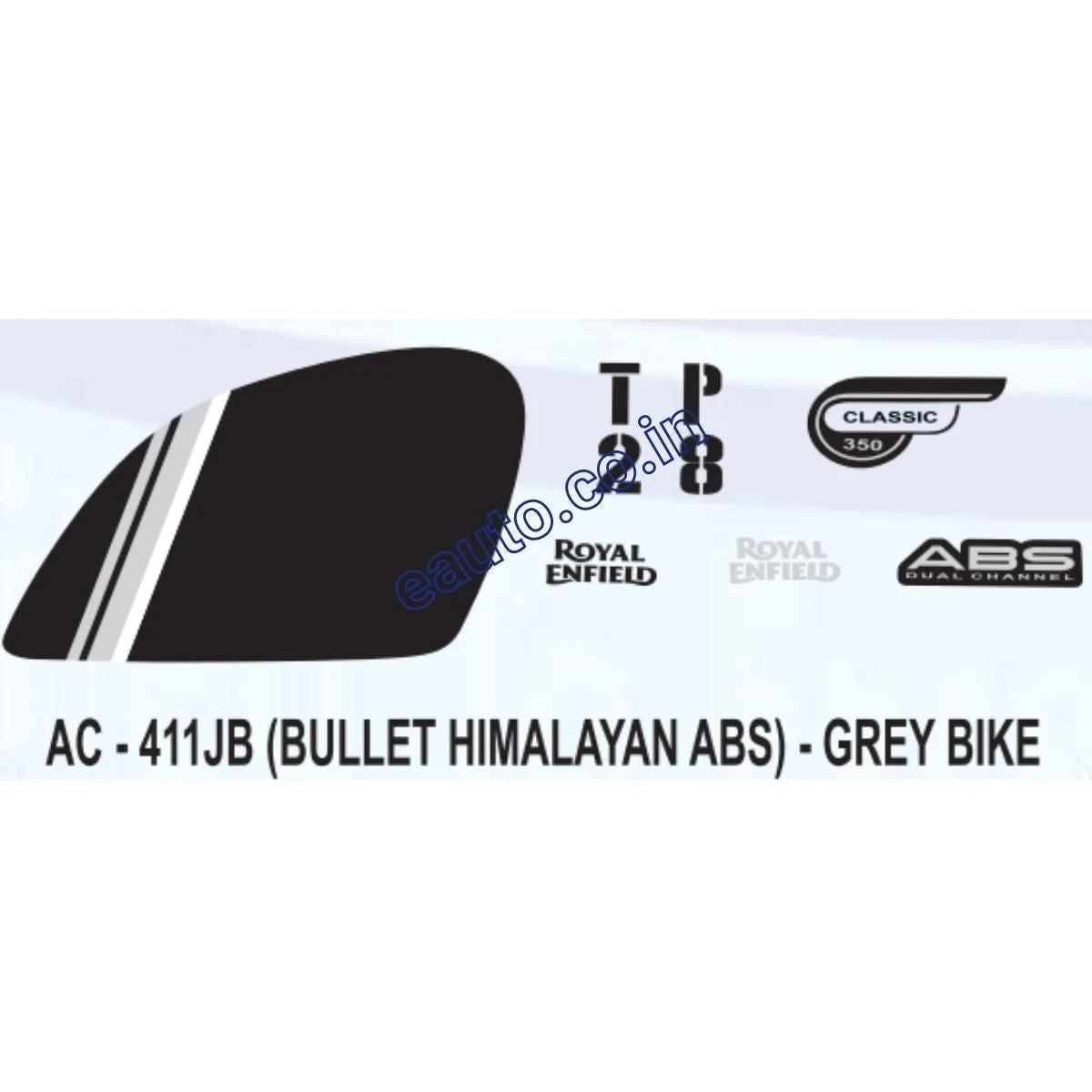 Graphics Sticker Set for Royal Enfield Bullet Himalayan | ABS | Grey Vehicle | Both Sides