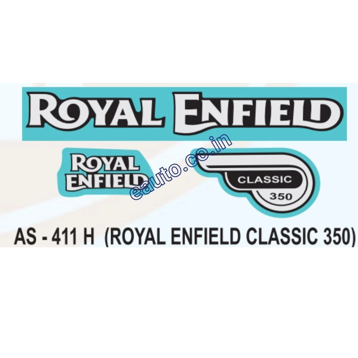 Graphics Sticker Set for Royal Enfiled Classic 350 | Blue Sticker | Both Sides