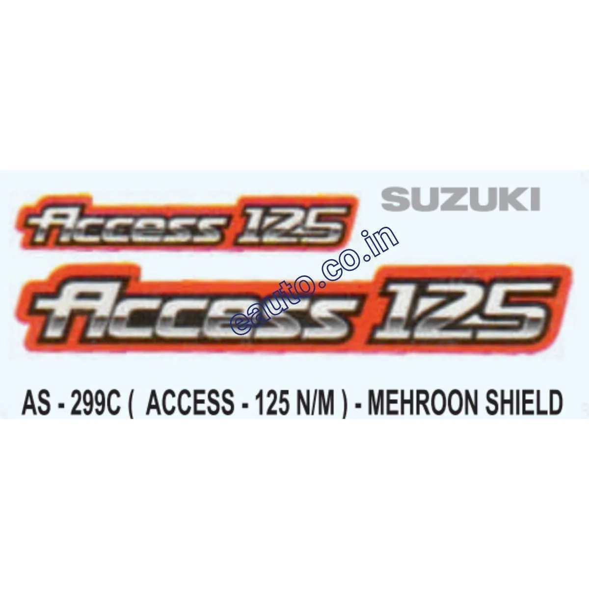 Graphics Sticker Set for Suzuki Access 125 | New Model | Mehroon Shield Sticker | Both Sides