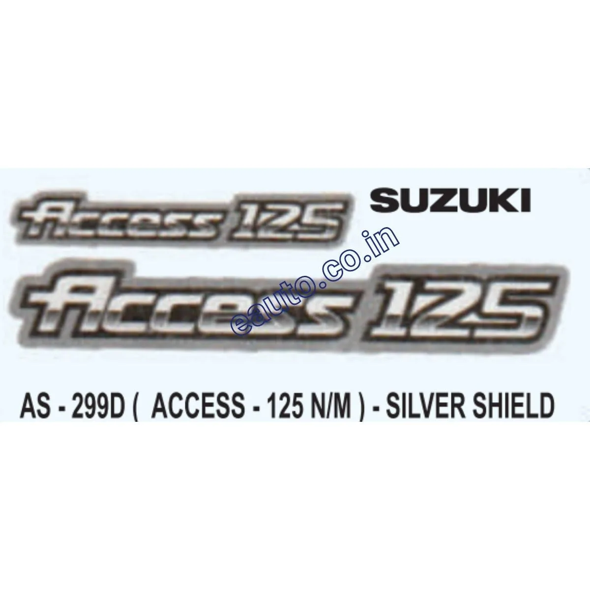 Graphics Sticker Set for Suzuki Access 125 | New Model | Silver Shield Sticker | Both Sides