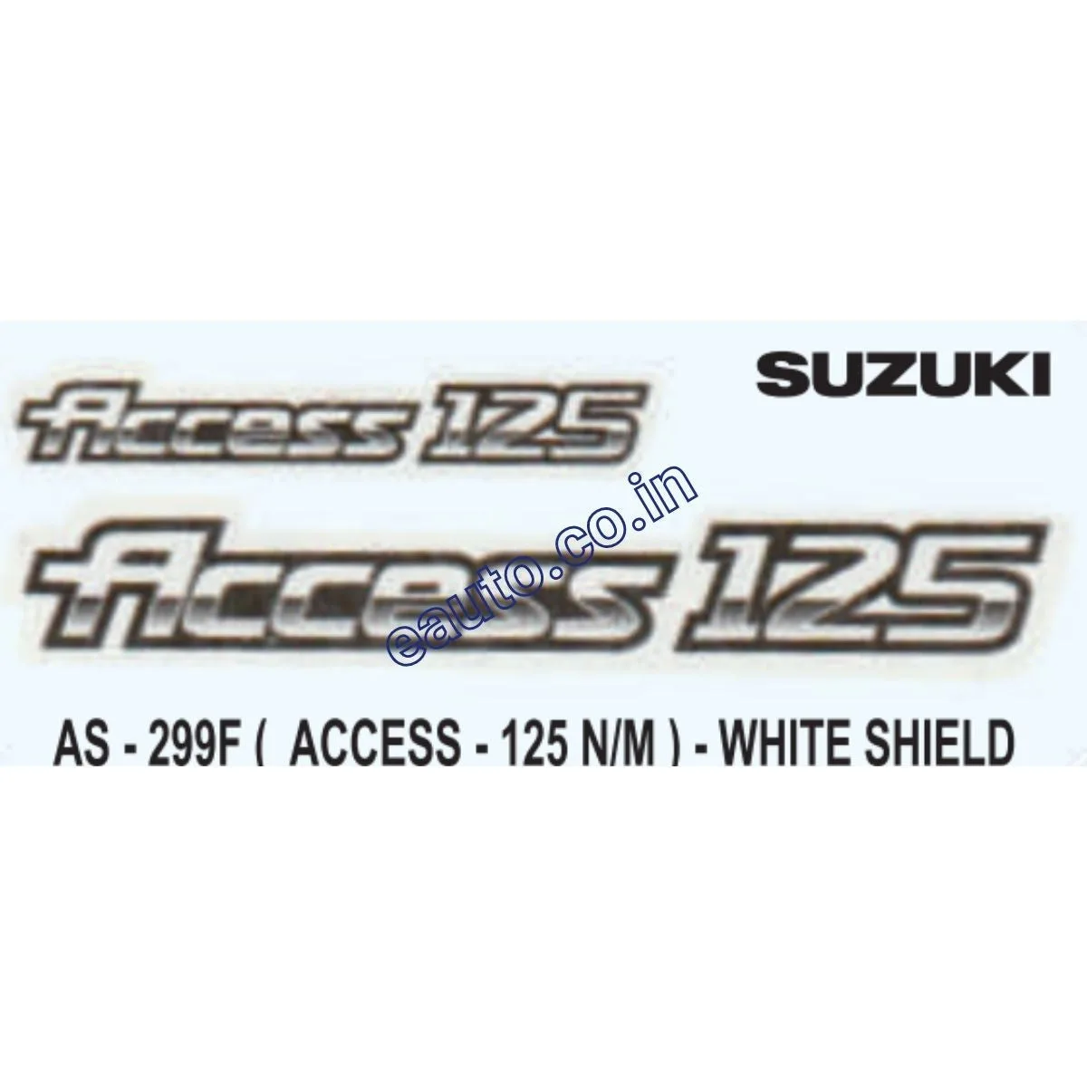 Graphics Sticker Set for Suzuki Access 125 | New Model | White Shield Sticker | Both Sides