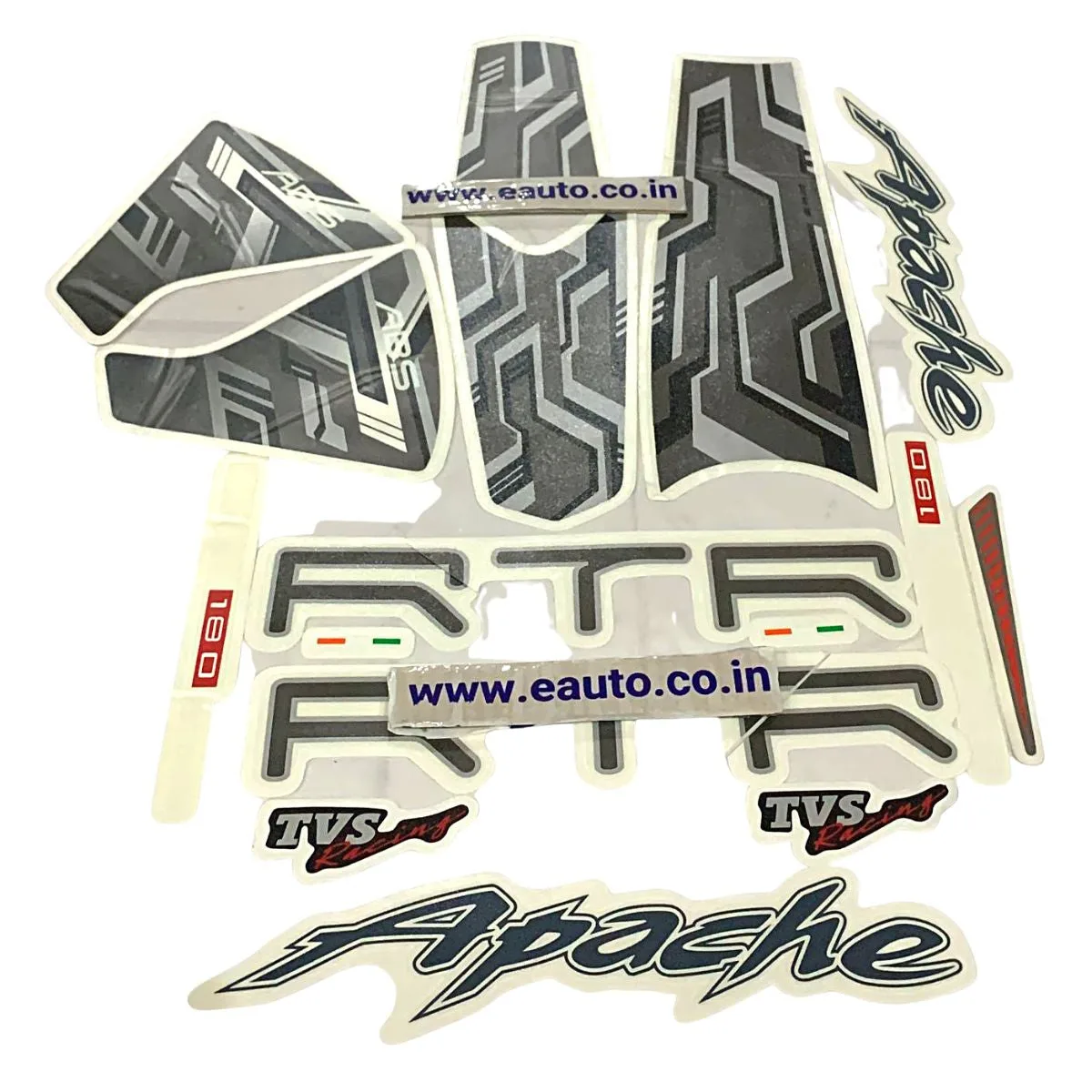 Graphics Sticker Set for TVS Apache ABS | Black Bike | Vinyl Decal Set | Both Sides