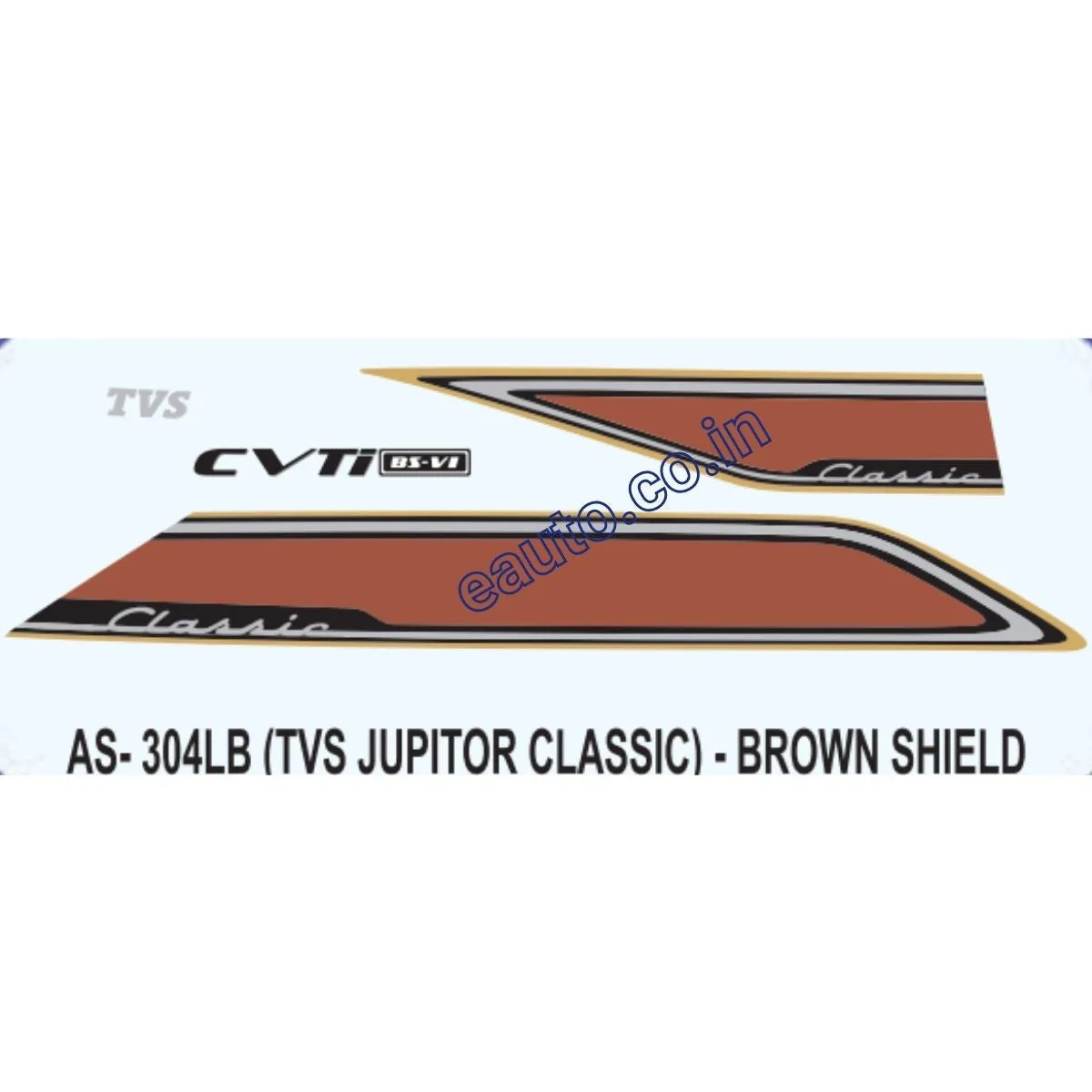 Graphics Sticker Set for TVS Jupiter Classic | Brown Vehicle | Brown Shield Sticker | Both Sides
