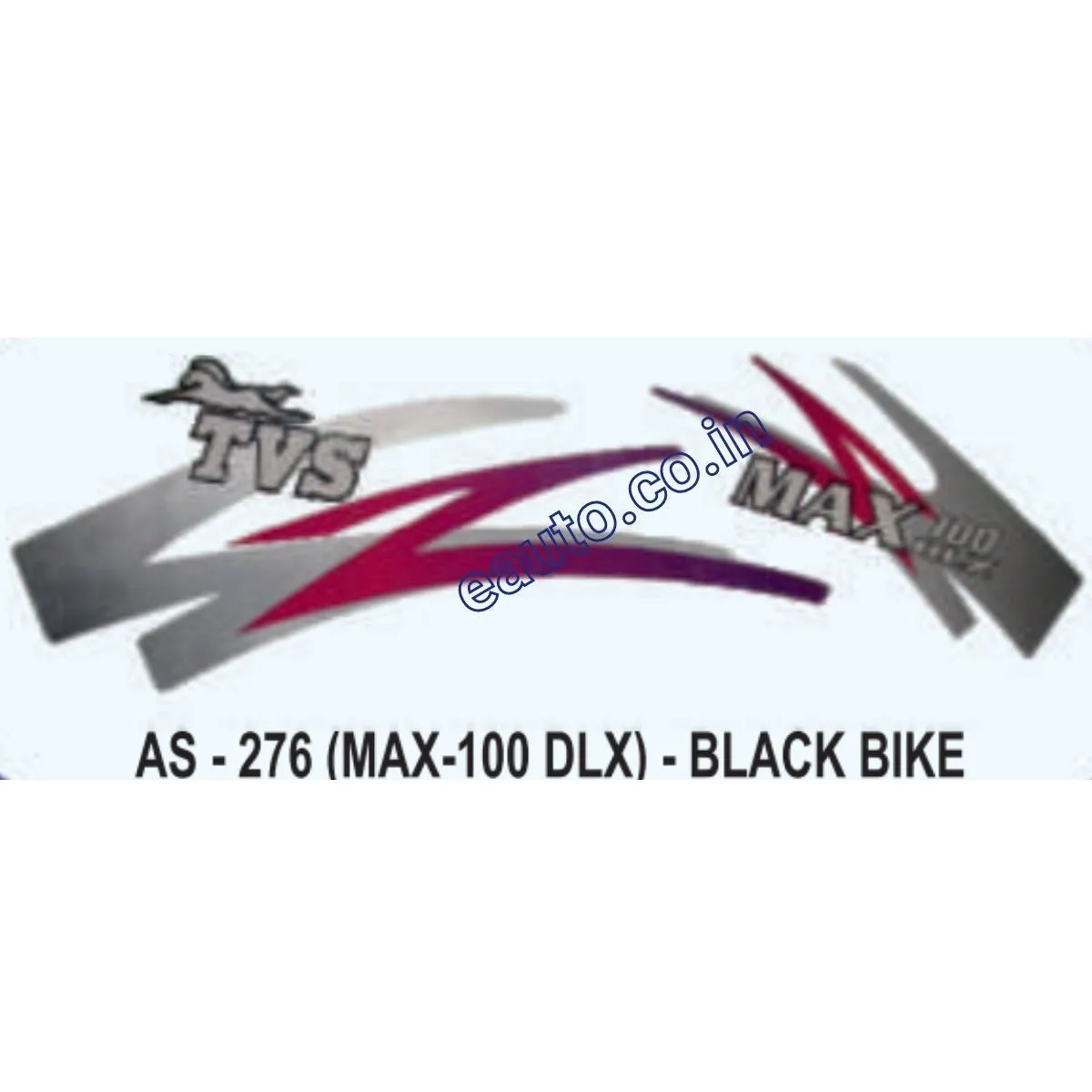 Graphics Sticker Set for TVS Max 100 Deluxe | Black Vehicle | Both Sides