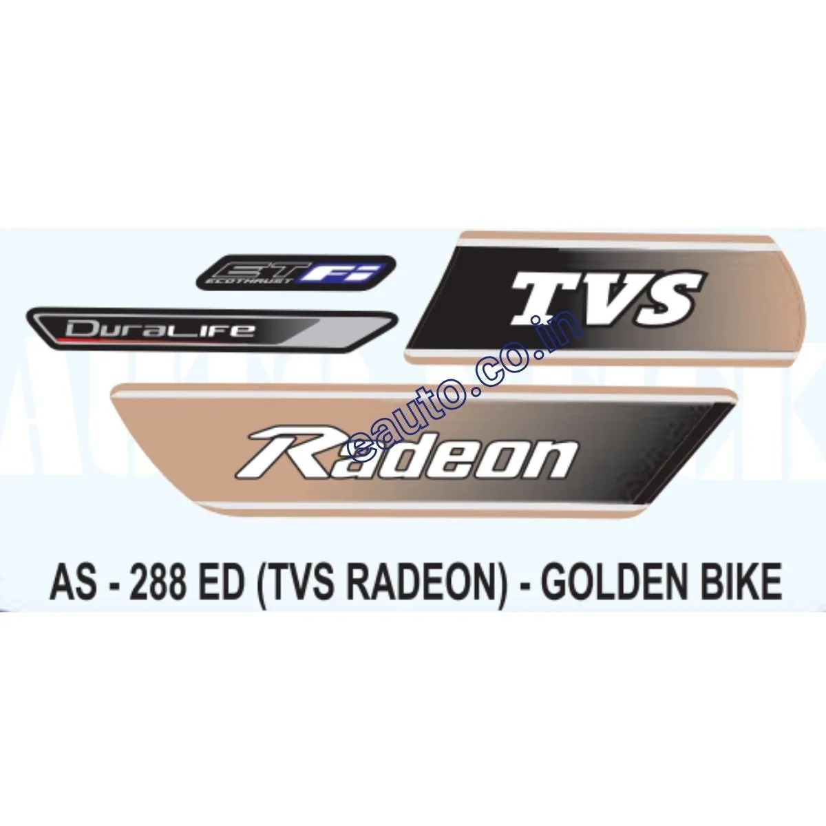 Graphics Sticker Set for TVS Radeon Fi | Golden Vehicle | Both Sides