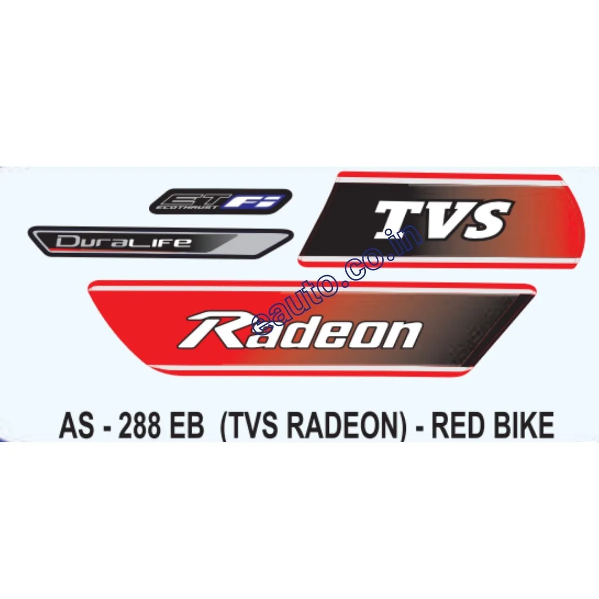 Graphics Sticker Set for TVS Radeon Fi | Red Vehicle | Both Sides