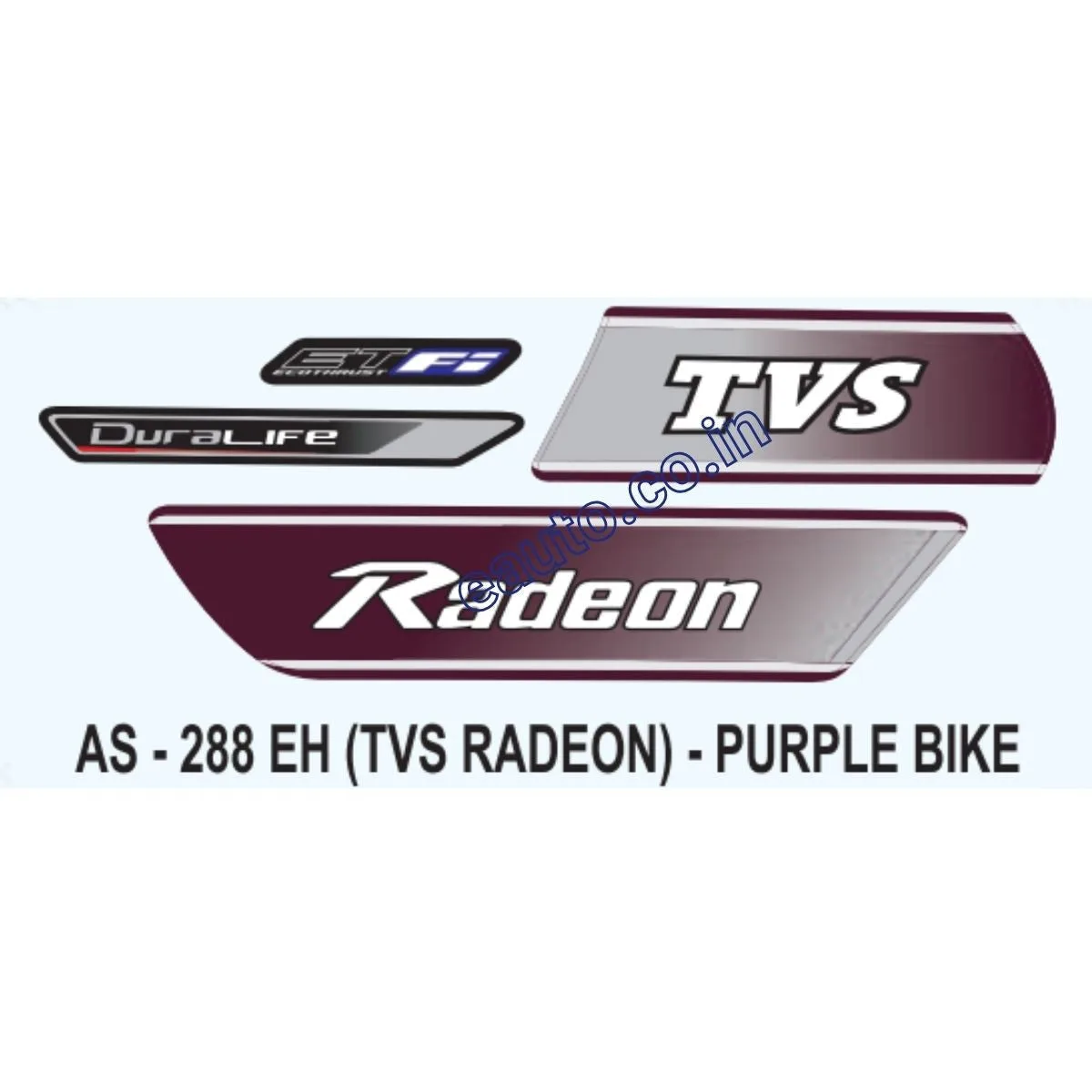 Graphics Sticker Set for TVS Radeon | Purple Vehicle | Both Sides
