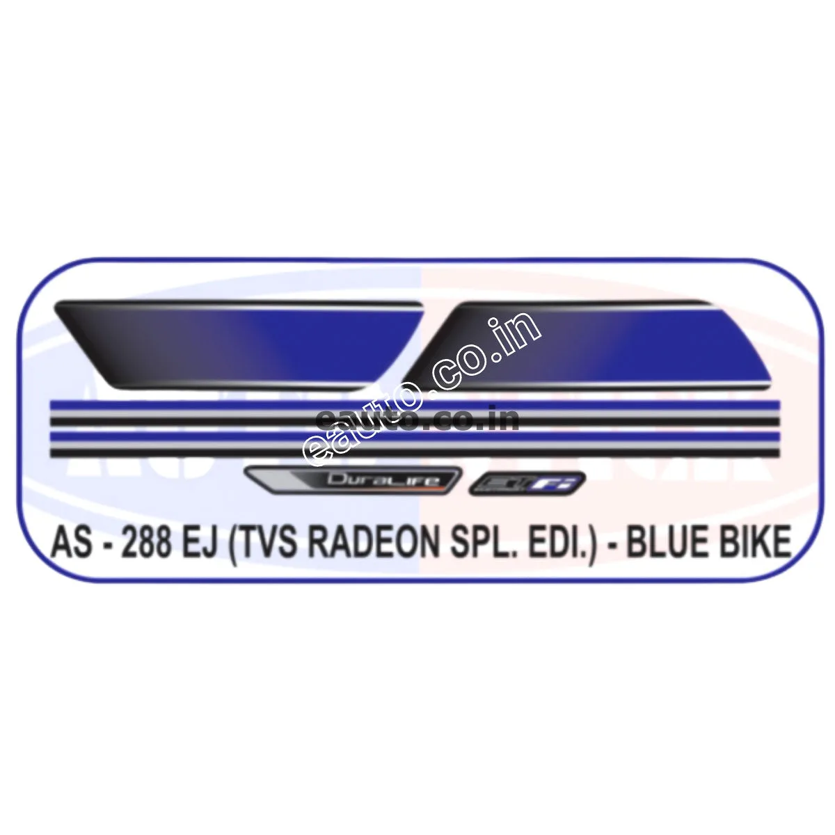 Graphics Sticker Set for TVS Radeon | Special Edition | Blue Vehicle | Both Sides