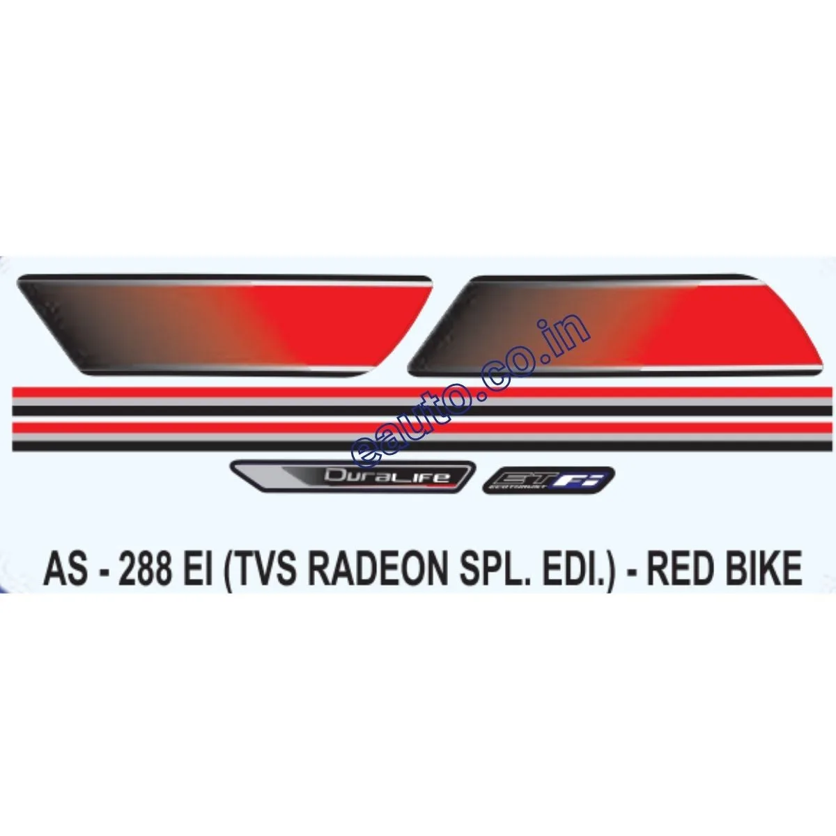 Graphics Sticker Set for TVS Radeon | Special Edition | Red Vehicle | Both Sides
