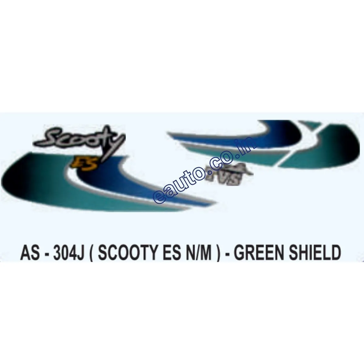 Graphics Sticker Set for TVS Scooty ES | New Model | Green Shield Sticker | Both Sides