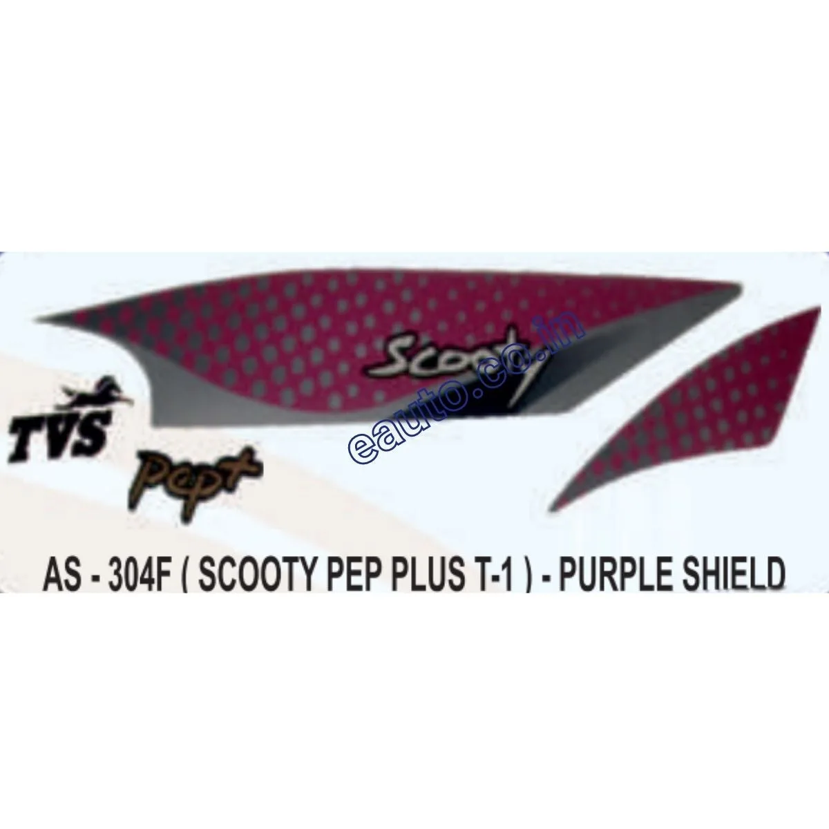 Graphics Sticker Set for TVS Scooty Pep Plus | Type 1 | Purple Sticker | Both Sides