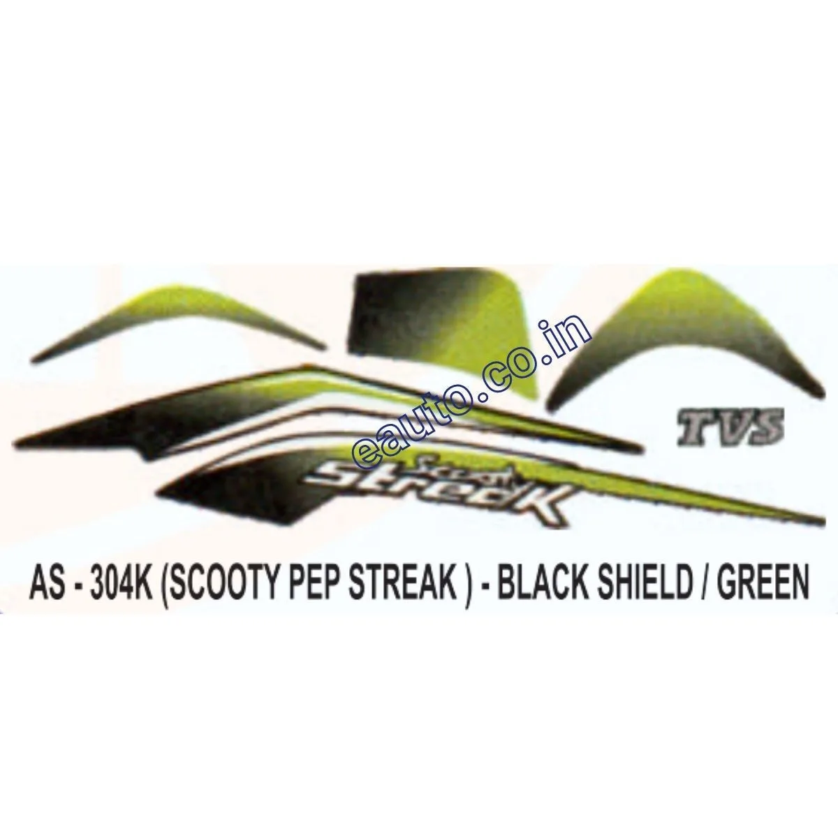 Graphics Sticker Set for TVS Scooty Pep Streak | Black & Green Sticker | Both Sides