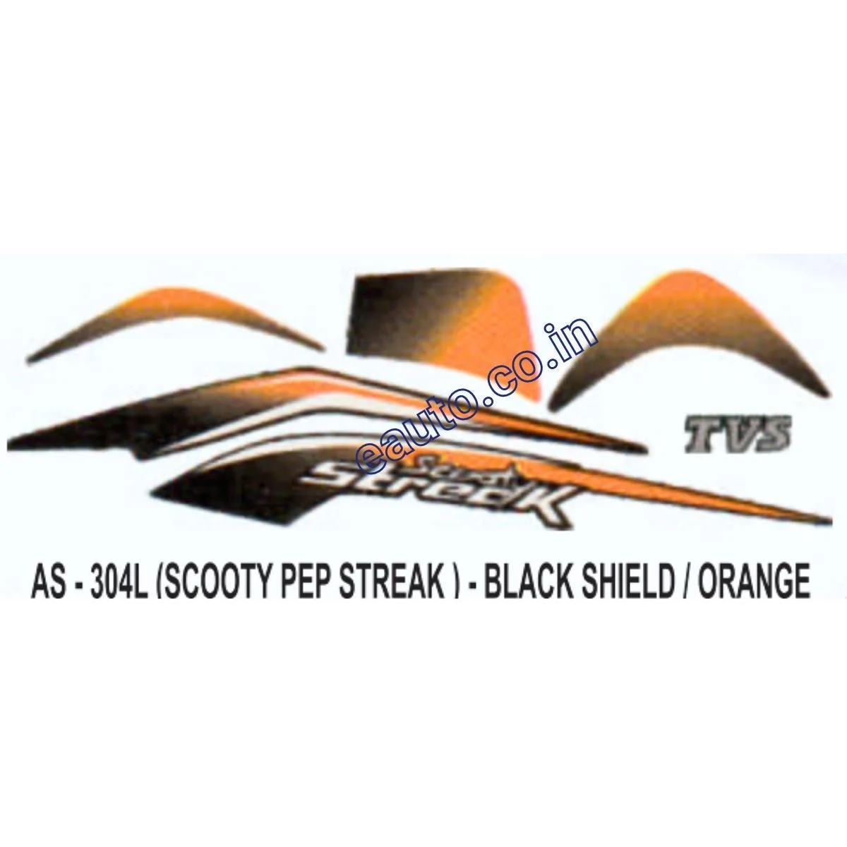 Graphics Sticker Set for TVS Scooty Pep Streak | Black & Orange Sticker | Both Sides