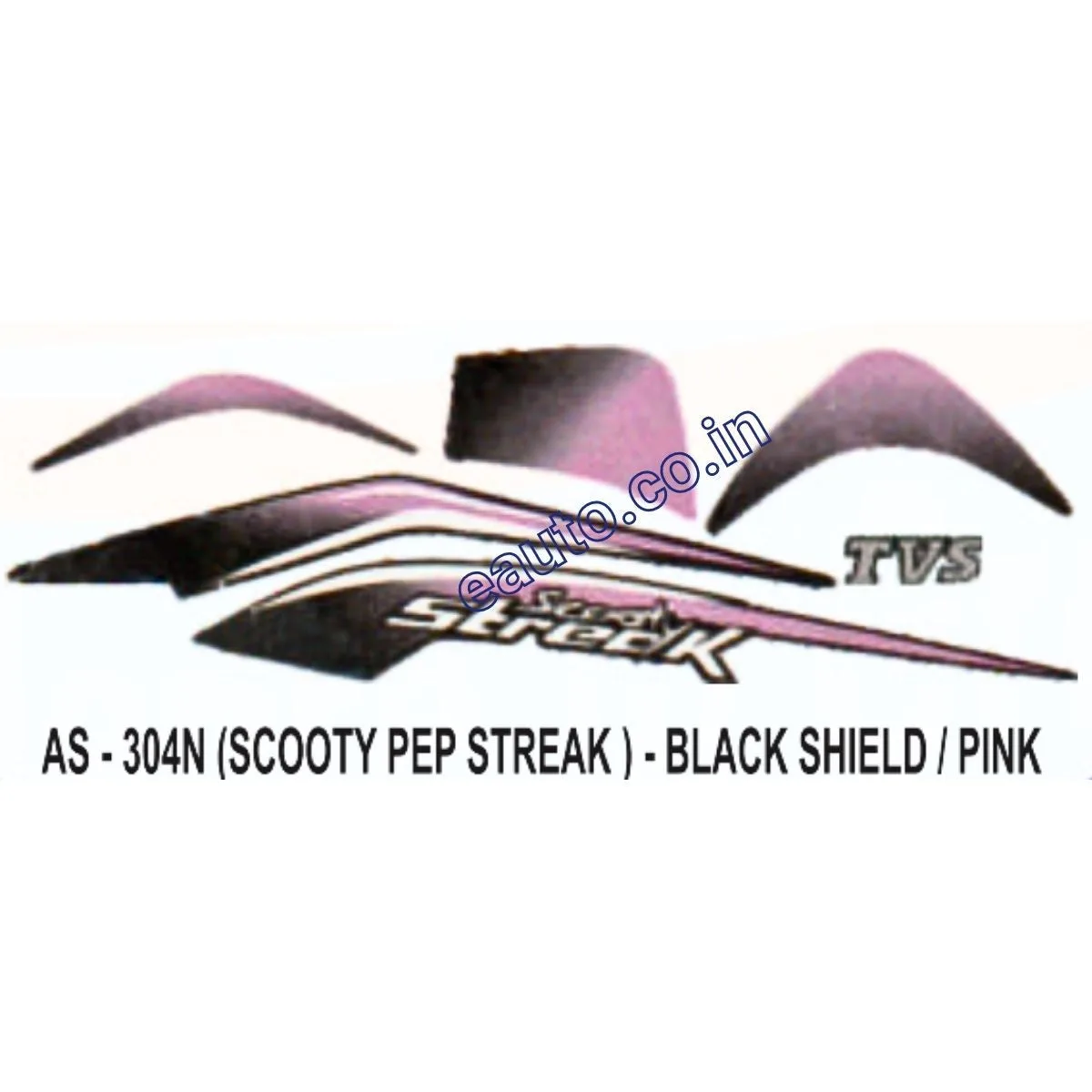 Graphics Sticker Set for TVS Scooty Pep Streak | Black & Pink Sticker | Both Sides