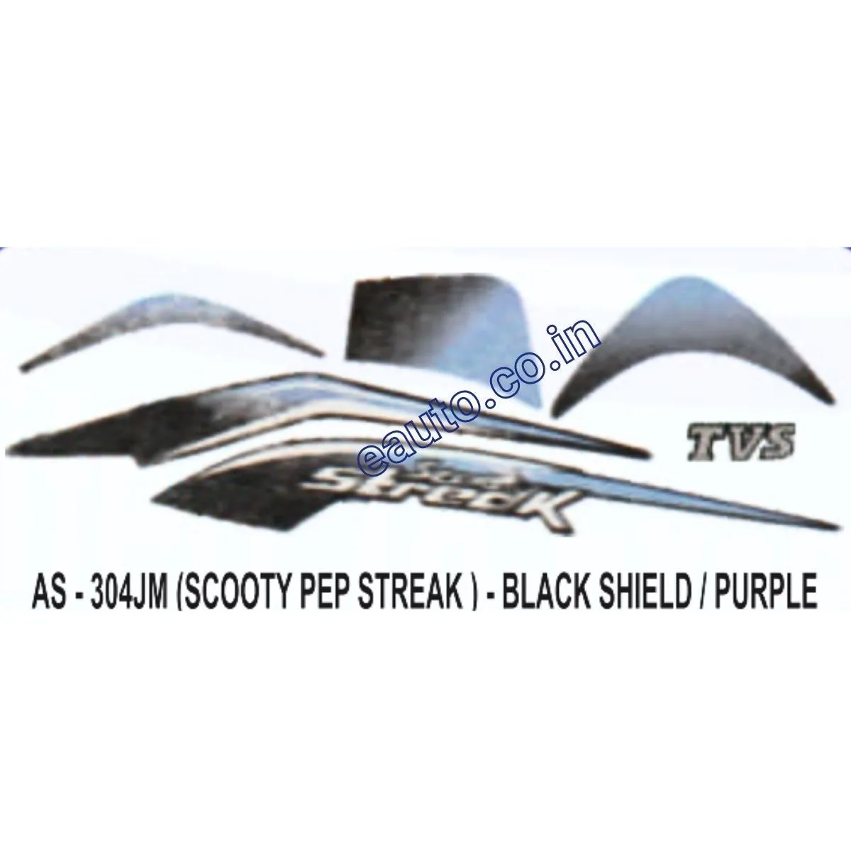 Graphics Sticker Set for TVS Scooty Pep Streak | Black & Purple Sticker | Both Sides