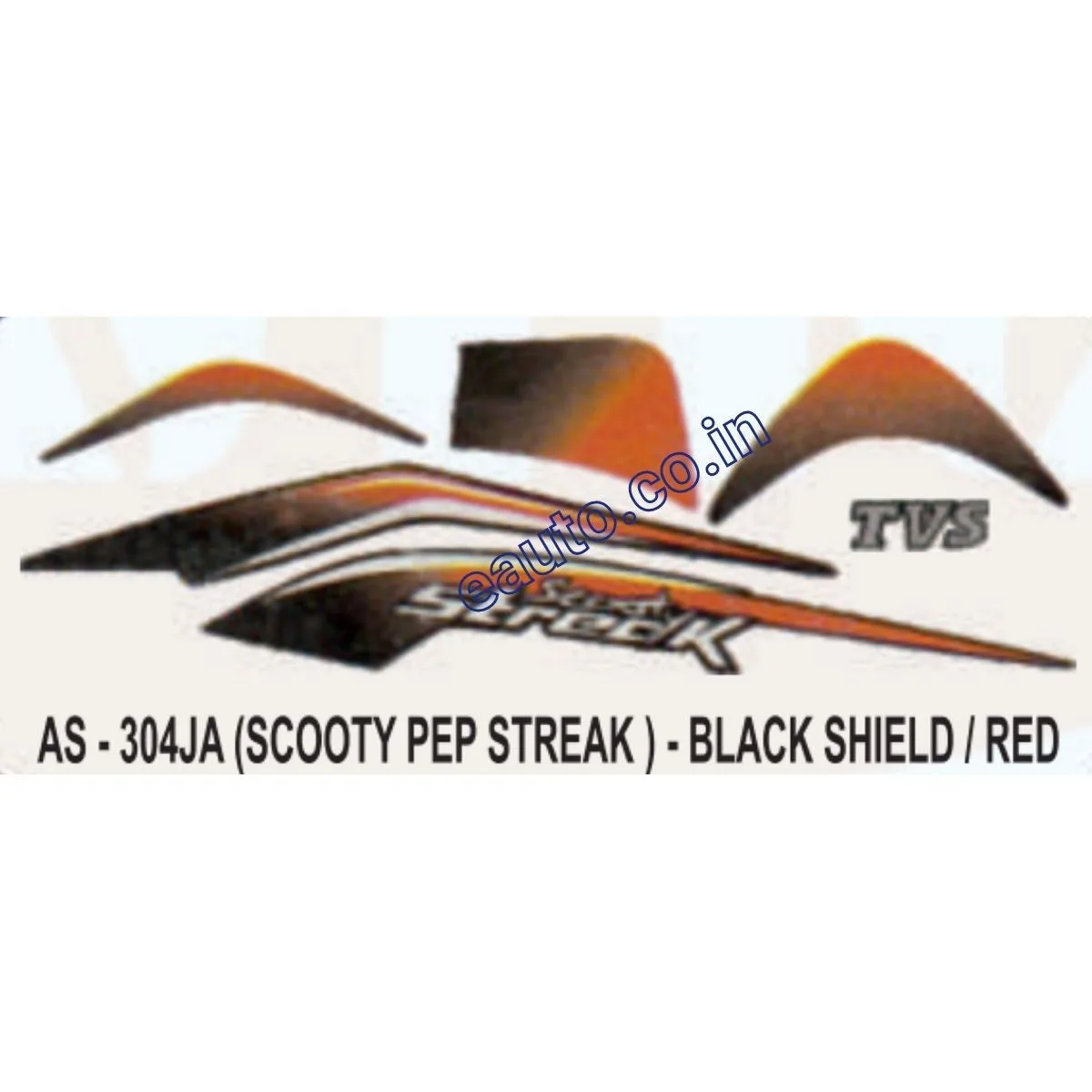 Graphics Sticker Set for TVS Scooty Pep Streak | Black & Red Sticker | Both Sides