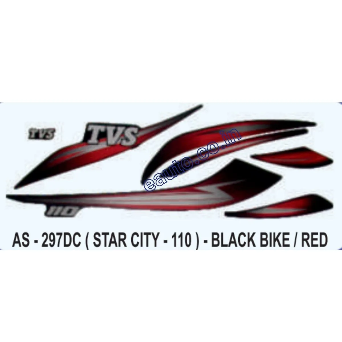 Graphics Sticker Set for TVS Star City 110 | Black Vehicle | Red Sticker | Both Sides