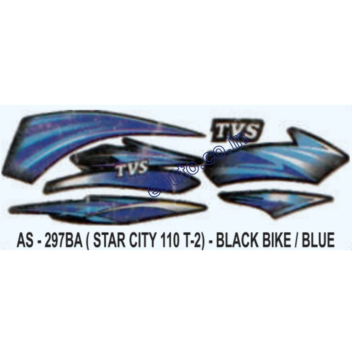 Graphics Sticker Set for TVS Star City 110 | Type 2 | Black Vehicle | Blue Sticker | Both Sides