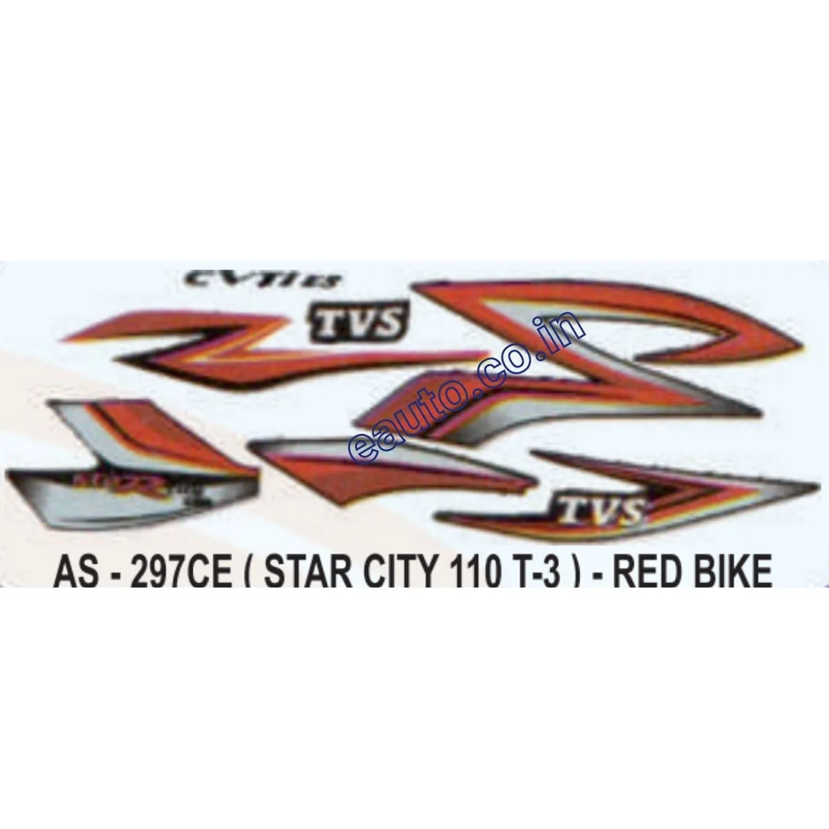 Graphics Sticker Set for TVS Star City 110 | Type 3 | Red Vehicle | Both Sides