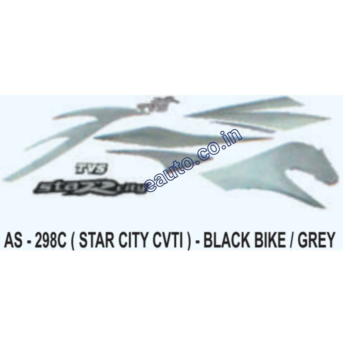 Graphics Sticker Set for TVS Star City CVTI | Black Vehicle | Grey Sticker | Both Sides
