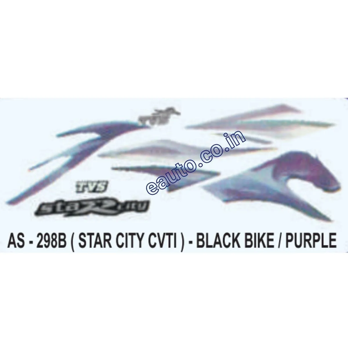 Graphics Sticker Set for TVS Star City CVTI | Black Vehicle | Purple Sticker | Both Sides