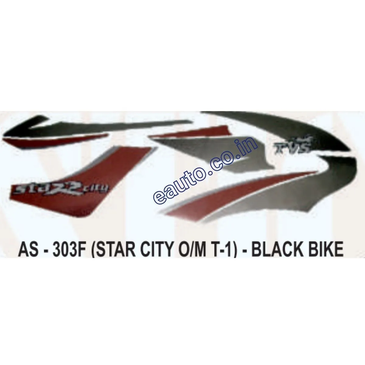 Graphics Sticker Set for TVS Star City | Type 1 | Old Model | Black Vehicle | Both Sides