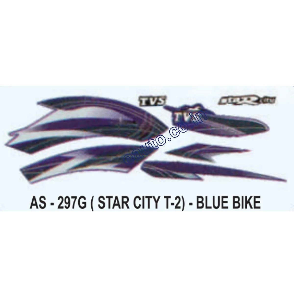 Graphics Sticker Set for TVS Star City | Type 2 | Blue Vehicle | Both Sides