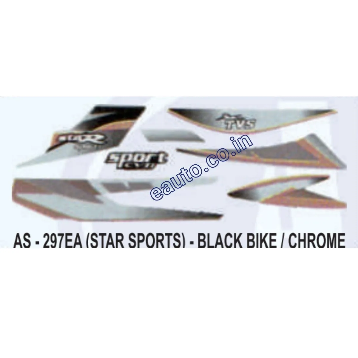 Graphics Sticker Set for TVS Star Sports | Black Vehicle | Chrome Sticker | Both Sides