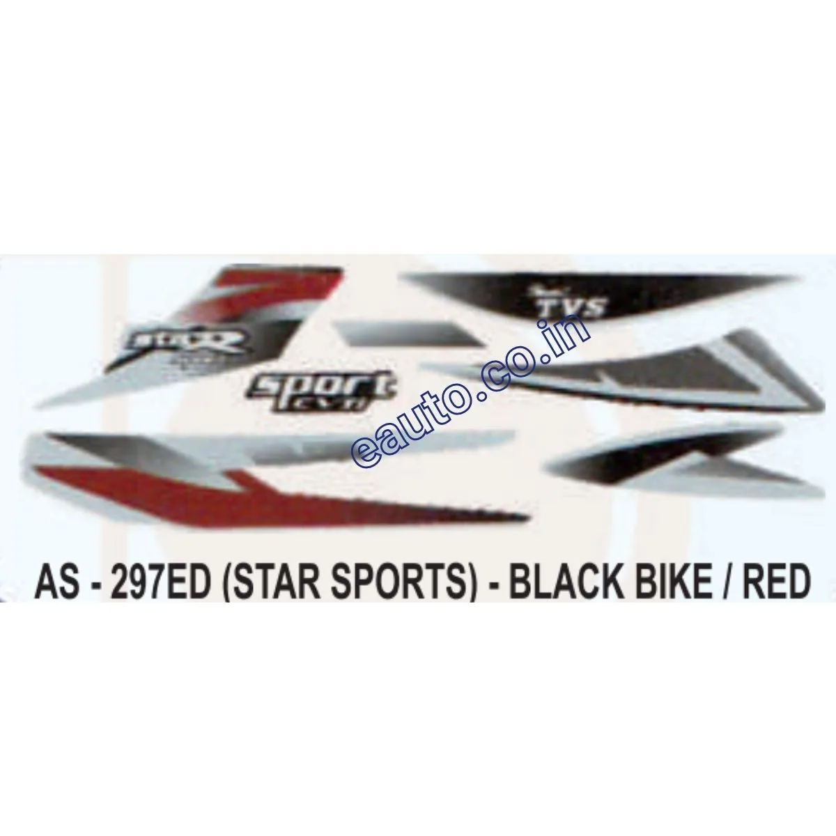 Graphics Sticker Set for TVS Star Sports | Black Vehicle | Red Sticker | Both Sides