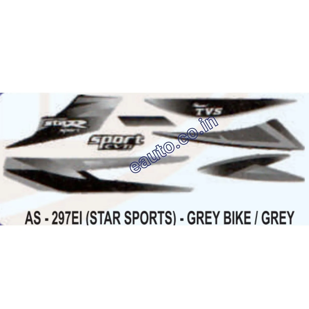 Graphics Sticker Set for TVS Star Sports | Grey Vehicle | Grey Sticker | Both Sides