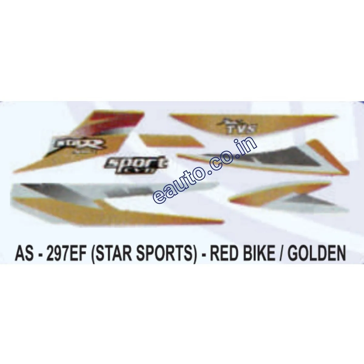 Graphics Sticker Set for TVS Star Sports | Red Vehicle | Golden Sticker | Both Sides