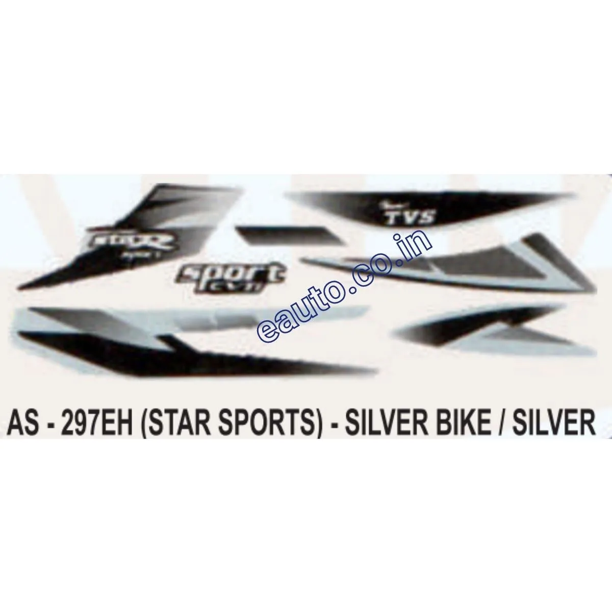 Graphics Sticker Set for TVS Star Sports | Silver Vehicle | Silver Sticker | Both Sides