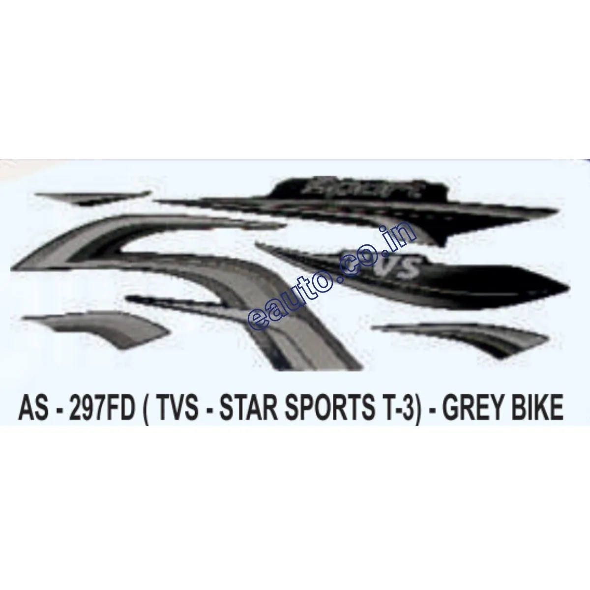 Graphics Sticker Set for TVS Star Sports | Type 3 | Grey Vehicle | Both Sides