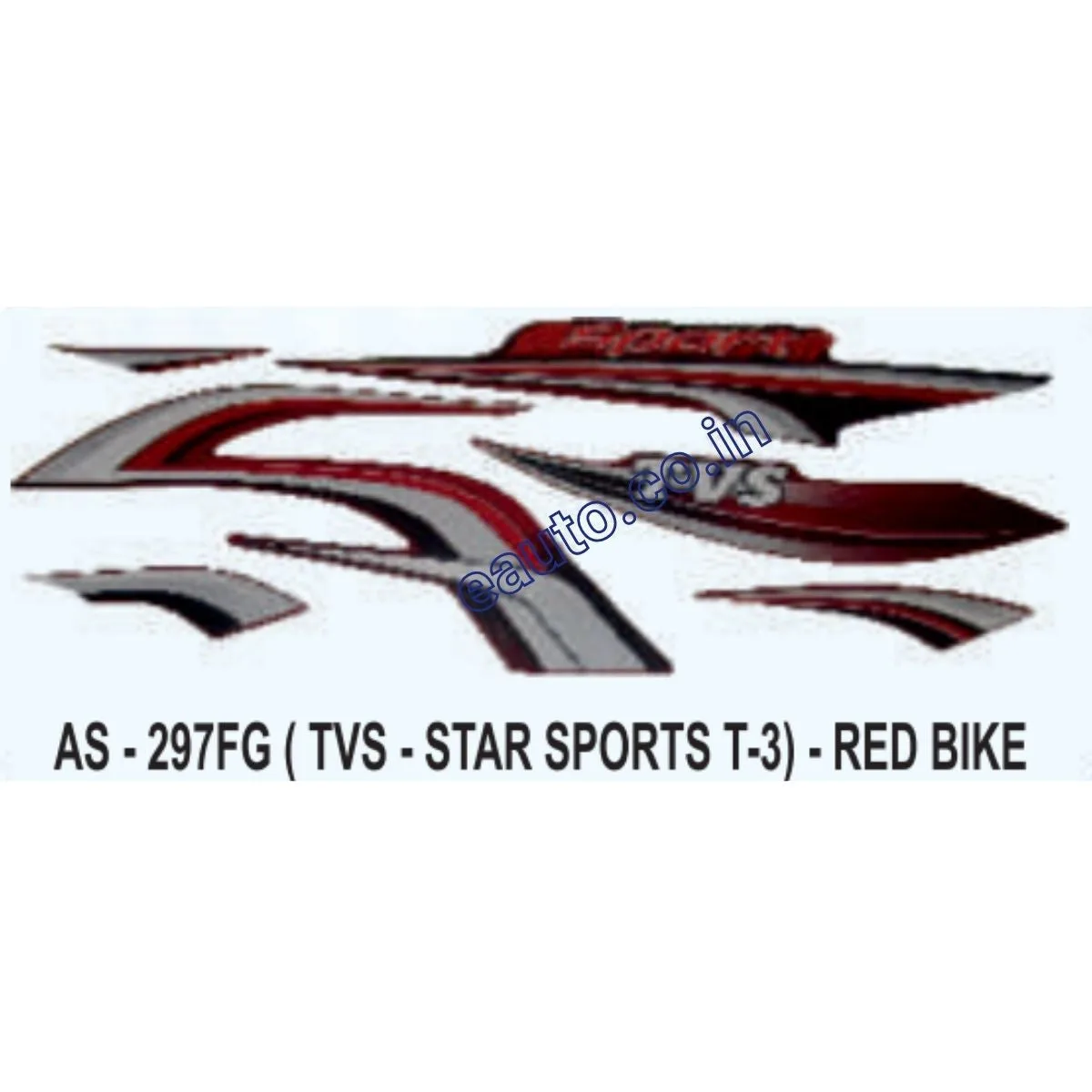 Graphics Sticker Set for TVS Star Sports | Type 3 | Red Vehicle | Both Sides