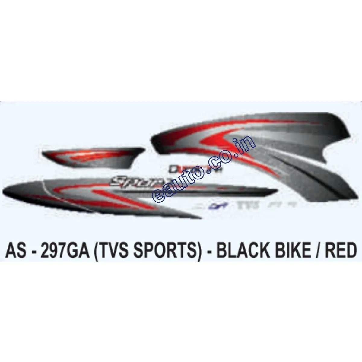 Graphics Sticker Set for TVS TVS Sports | Black Vehicle | Red Sticker | Both Sides