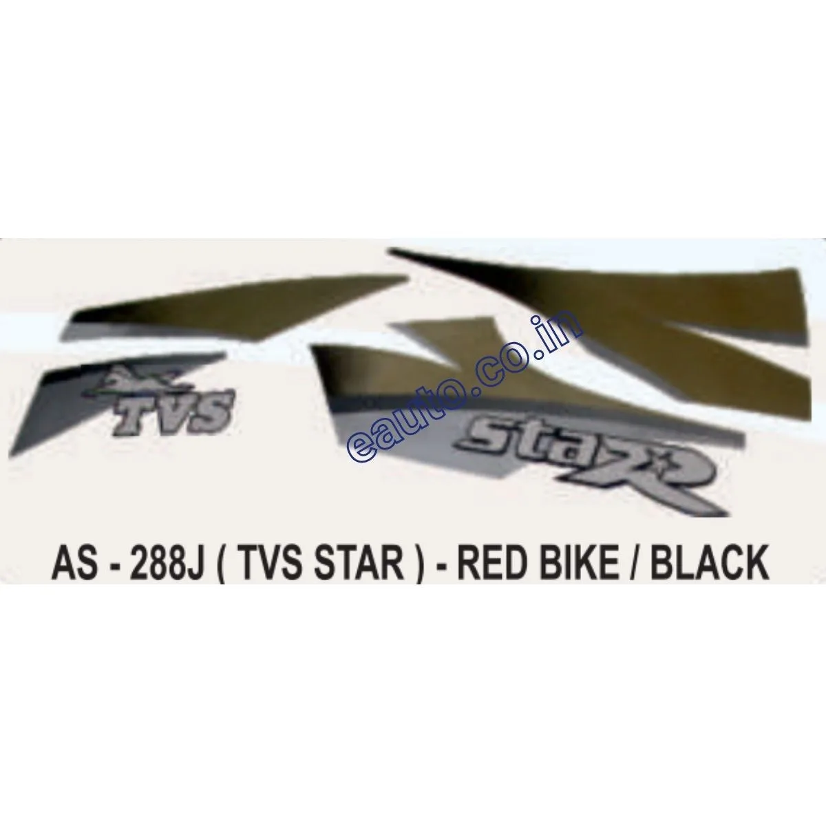 Graphics Sticker Set for TVS TVS Star | Red Vehicle | Black Sticker | Both Sides
