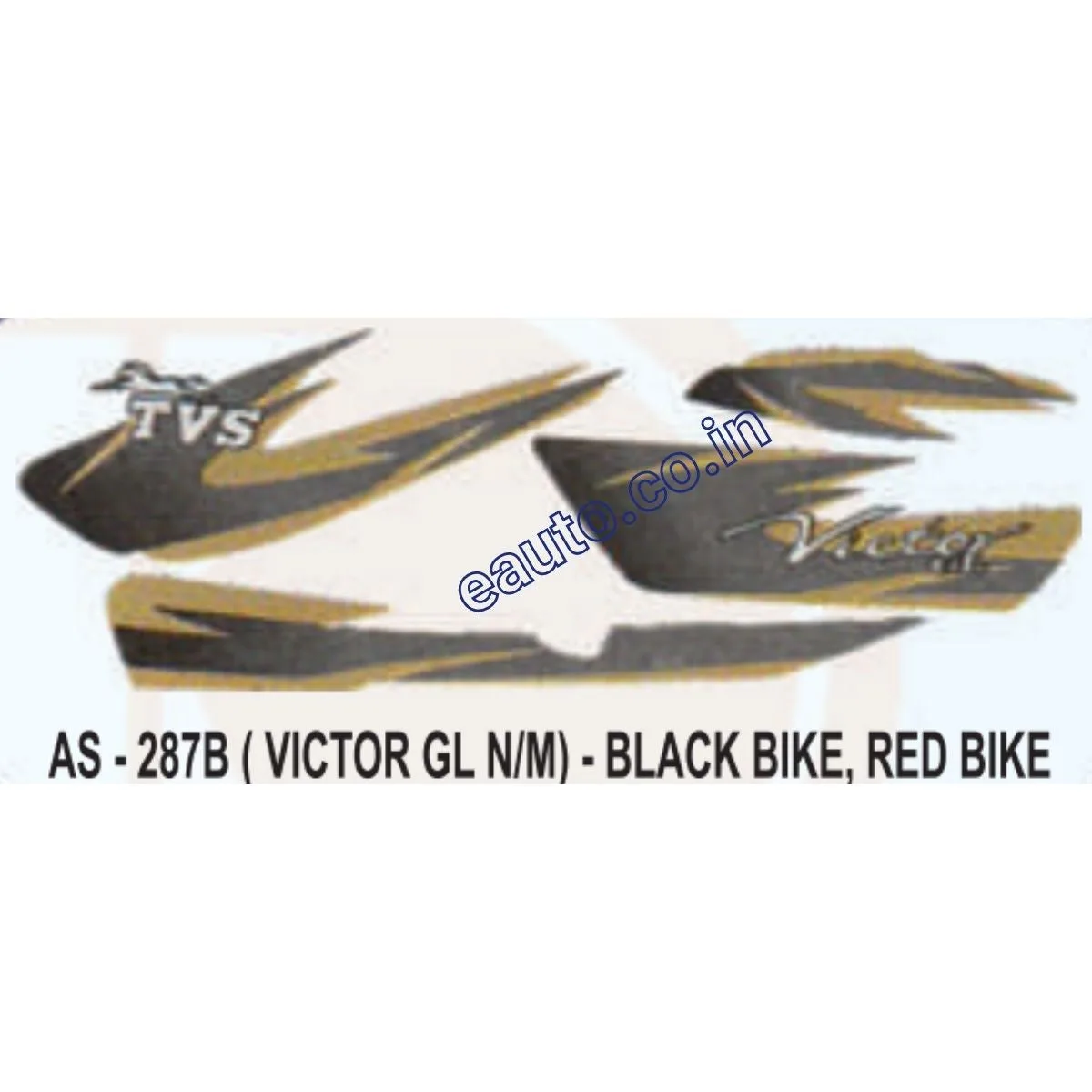 Graphics Sticker Set for TVS Victor GL | New Model | Black & Red Vehicle | Both Sides