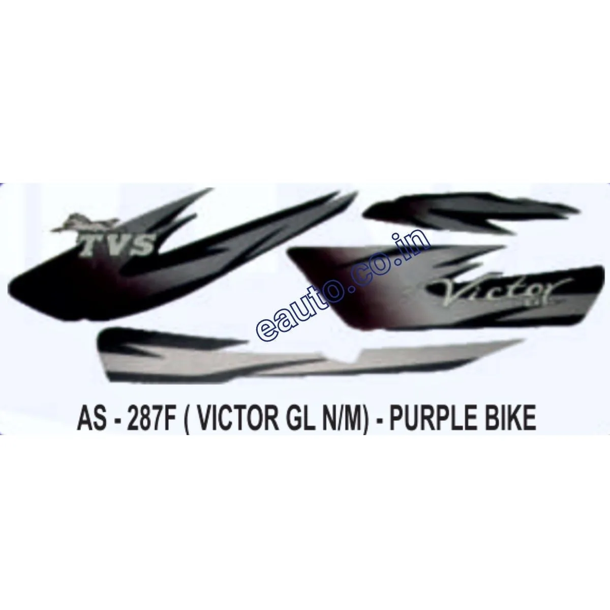 Graphics Sticker Set for TVS Victor GL | New Model | Purple Vehicle | Both Sides
