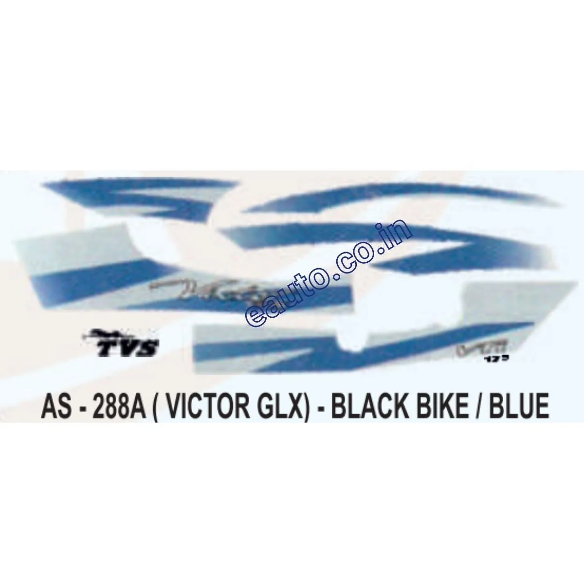 Graphics Sticker Set for TVS Victor GLX | Black Vehicle | Blue Sticker | Both Sides