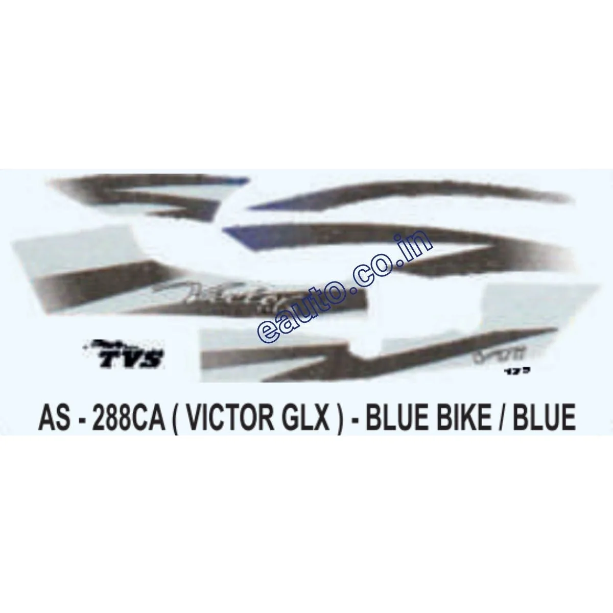 Graphics Sticker Set for TVS Victor GLX | Blue Vehicle | Blue Sticker | Both Sides